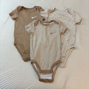 Nike Beige/Tan Baby 6 months One-Piece Bodysuit — 3-Pack